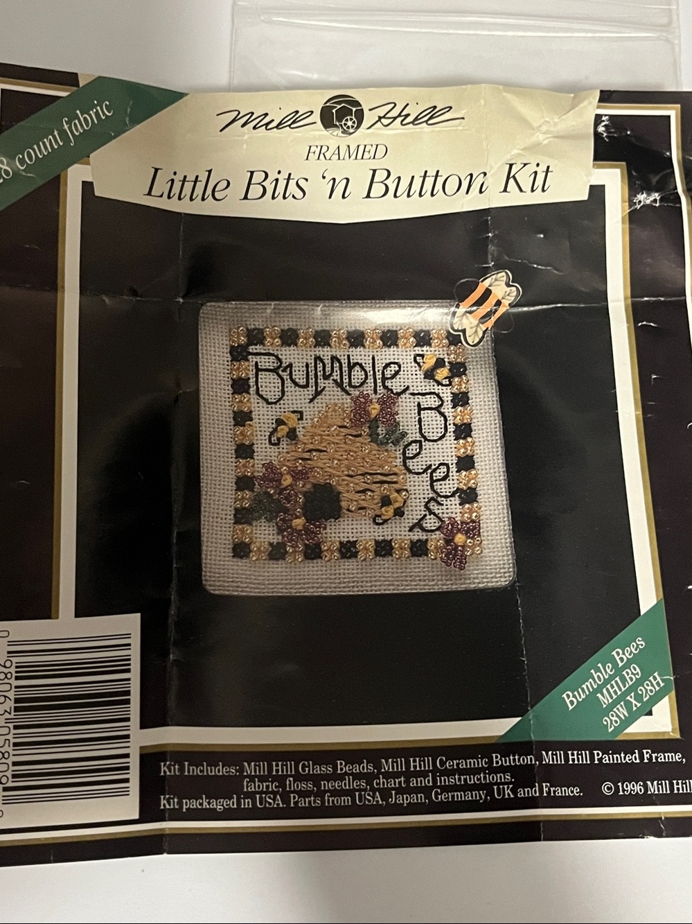 VTG Mill Hill Mary Jurgens Jones Bumble Bees Cross Stitch Chart Only